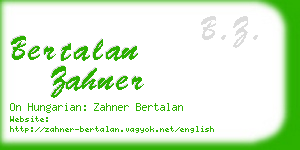 bertalan zahner business card